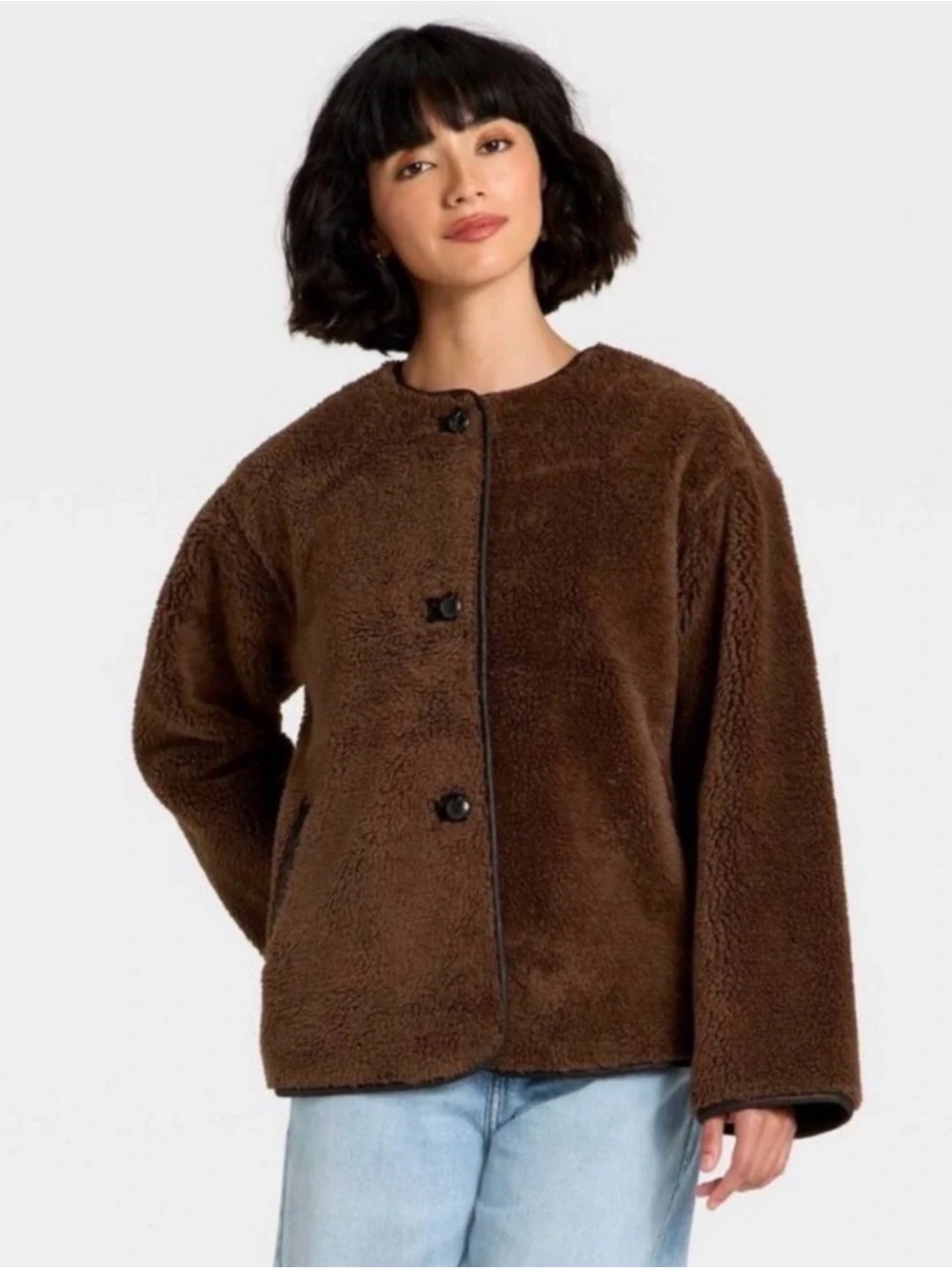 Universal Thread Women’s Faux Shearling Coat Brown Size Large NWT
